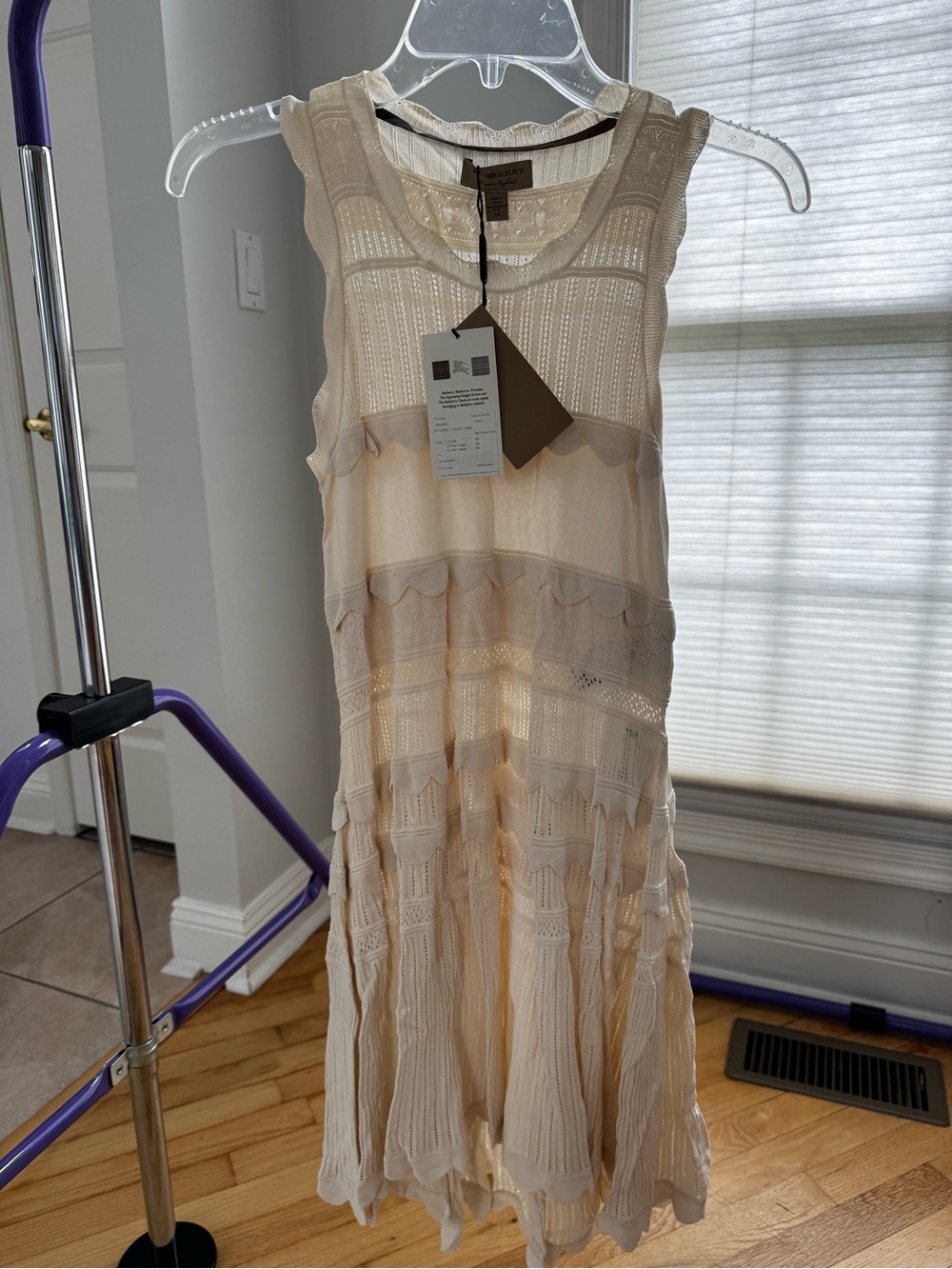 Burberry Cream Knit Midi Dress